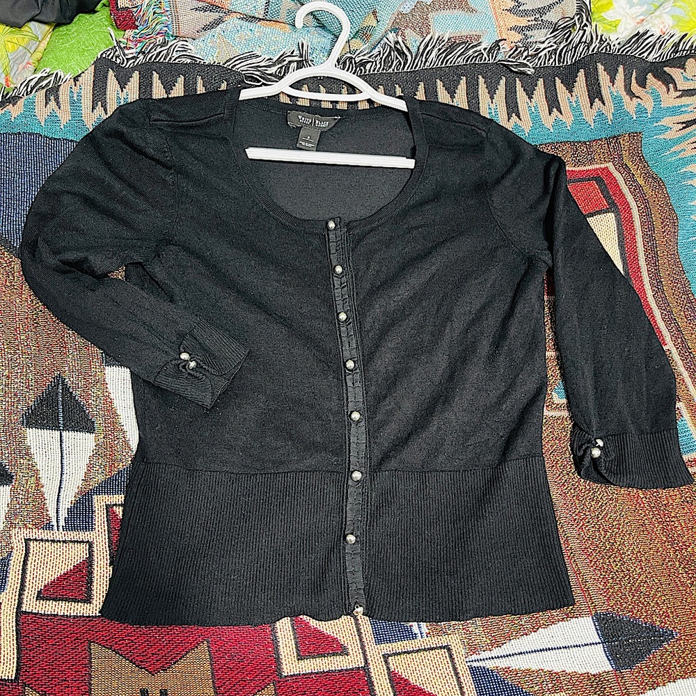 WHBM Cardigan Button Up sz S Buttons 3/4 Sleeves Super Cute